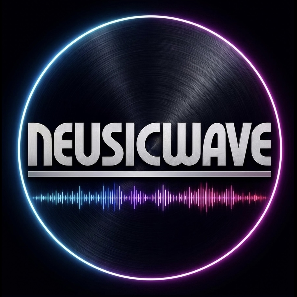 NeusicWave circular neon vinyl logo